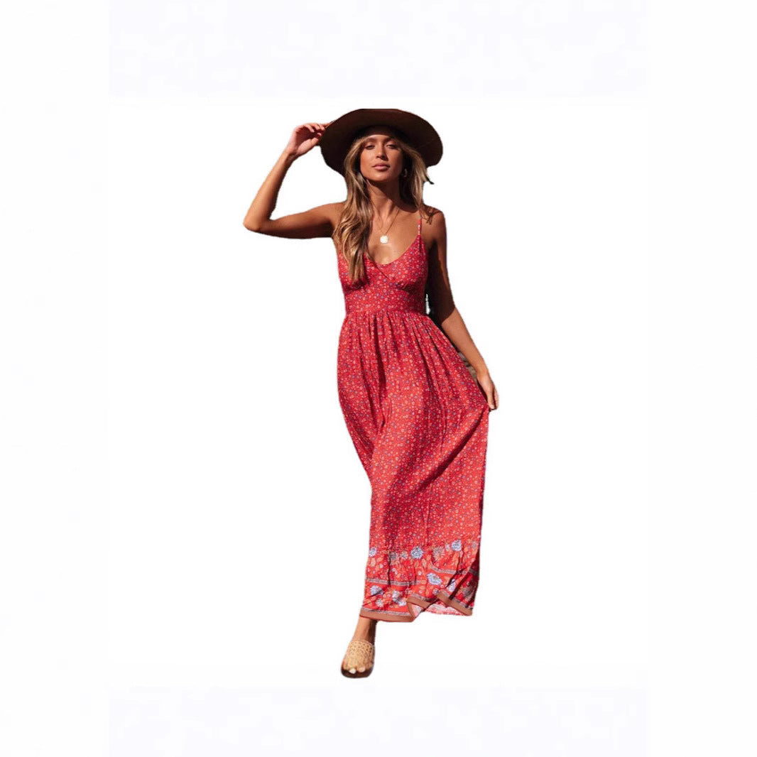 Robe maxi dames avec motifs floraux Chic und Stil