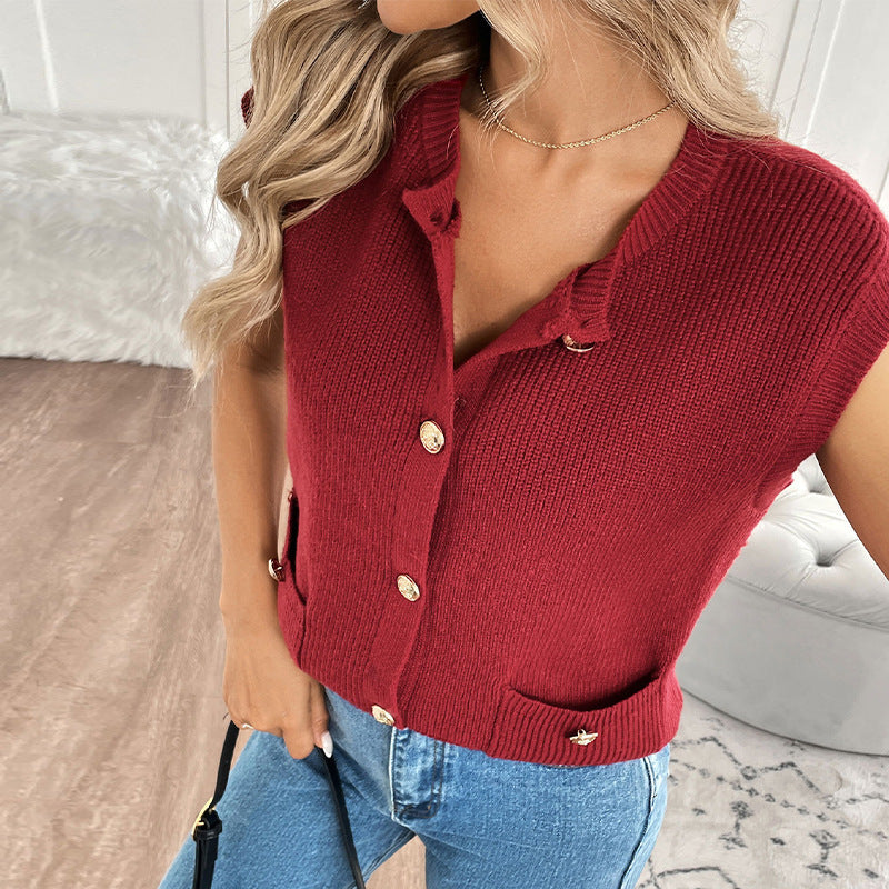 Cardigan en tricot pour femmes avec détails de boutons Chic und Stil
