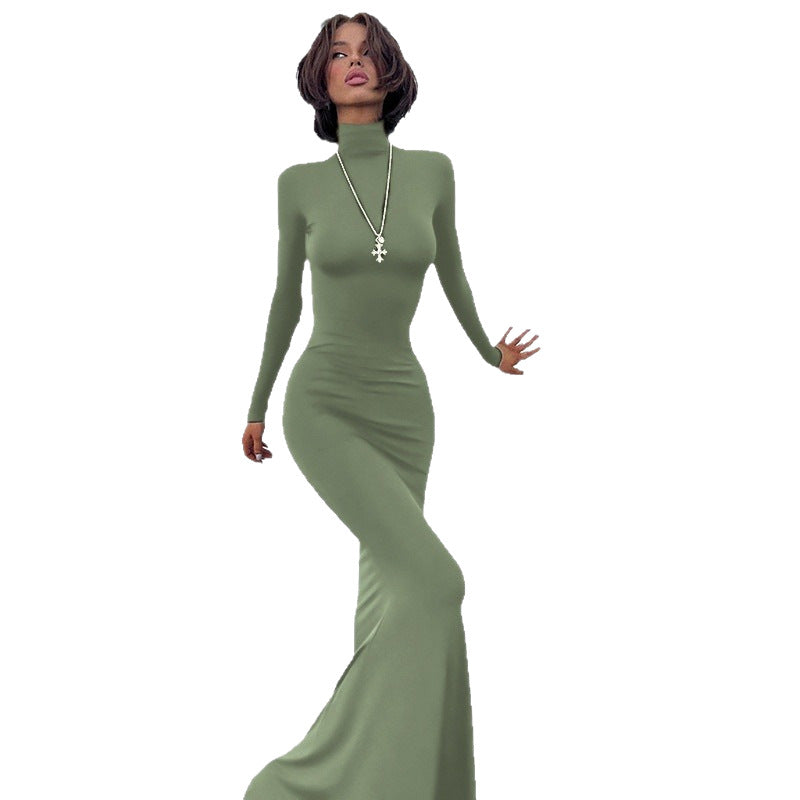 Robe maxi bodycon col montant Chic und Stil