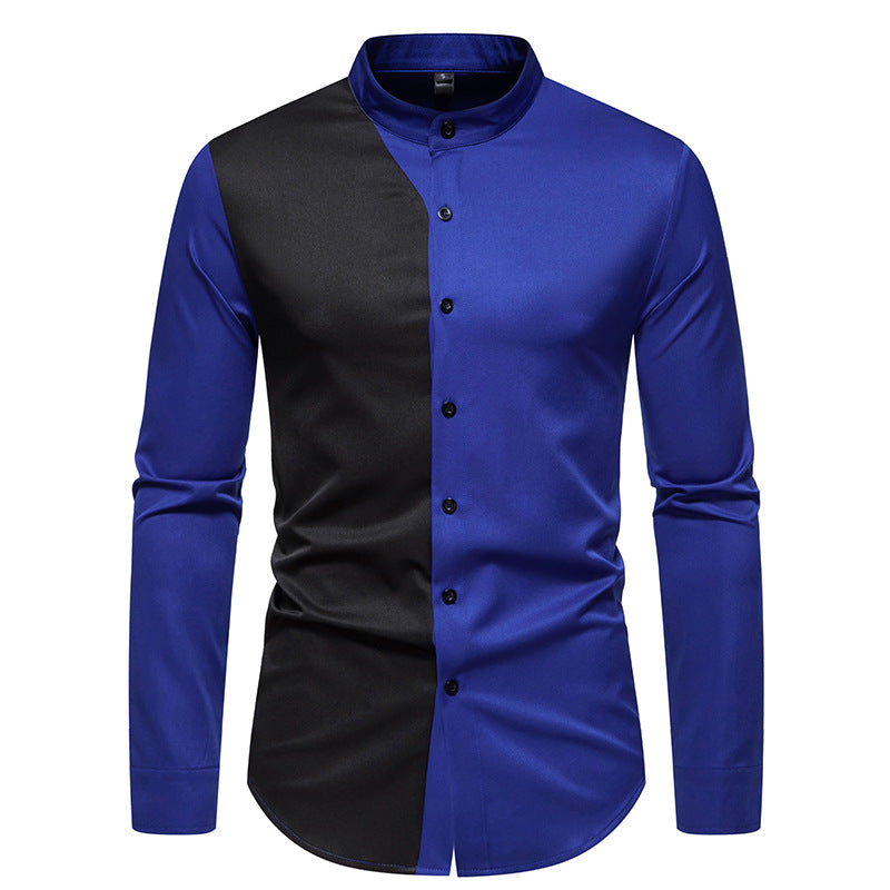 Chemise à manches longues élégante pour hommes avec un joli design de bloc de couleur Chic und Stil