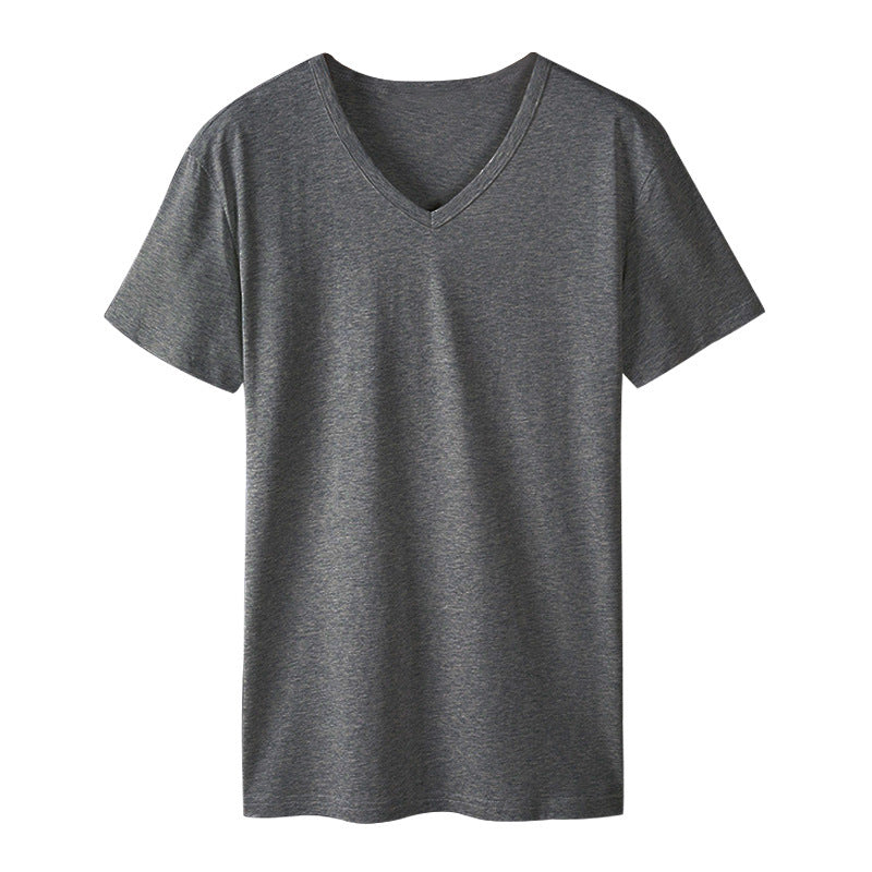 T-shirt femme à col en V en mélange de coton de haute qualité Chic und Stil