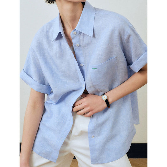 Chemise boutonnée décontractée à manches courtes pour femmes Chic und Stil