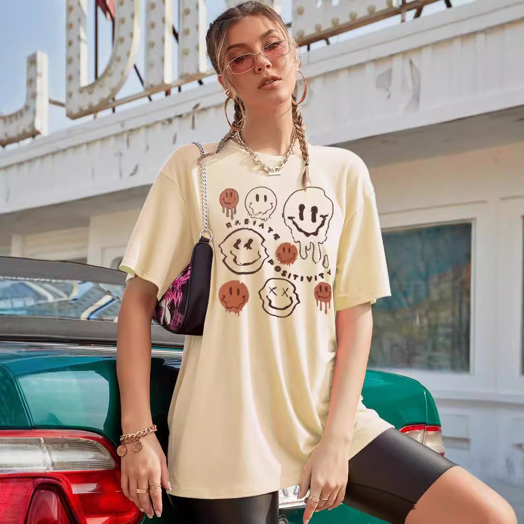 T-shirt oversize pour femmes avec impression graphique créative et coupe décontractée Chic und Stil