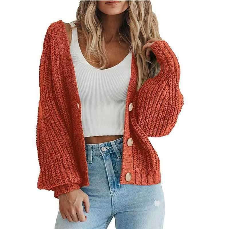 Cardigan en maille épaisse pour femme avec détails en bouton et coupe ample Chic und Stil