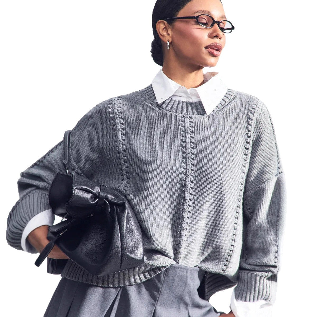 Pull en tricot pour femmes avec un design de trous raffiné et une coupe décontractée Chic und Stil
