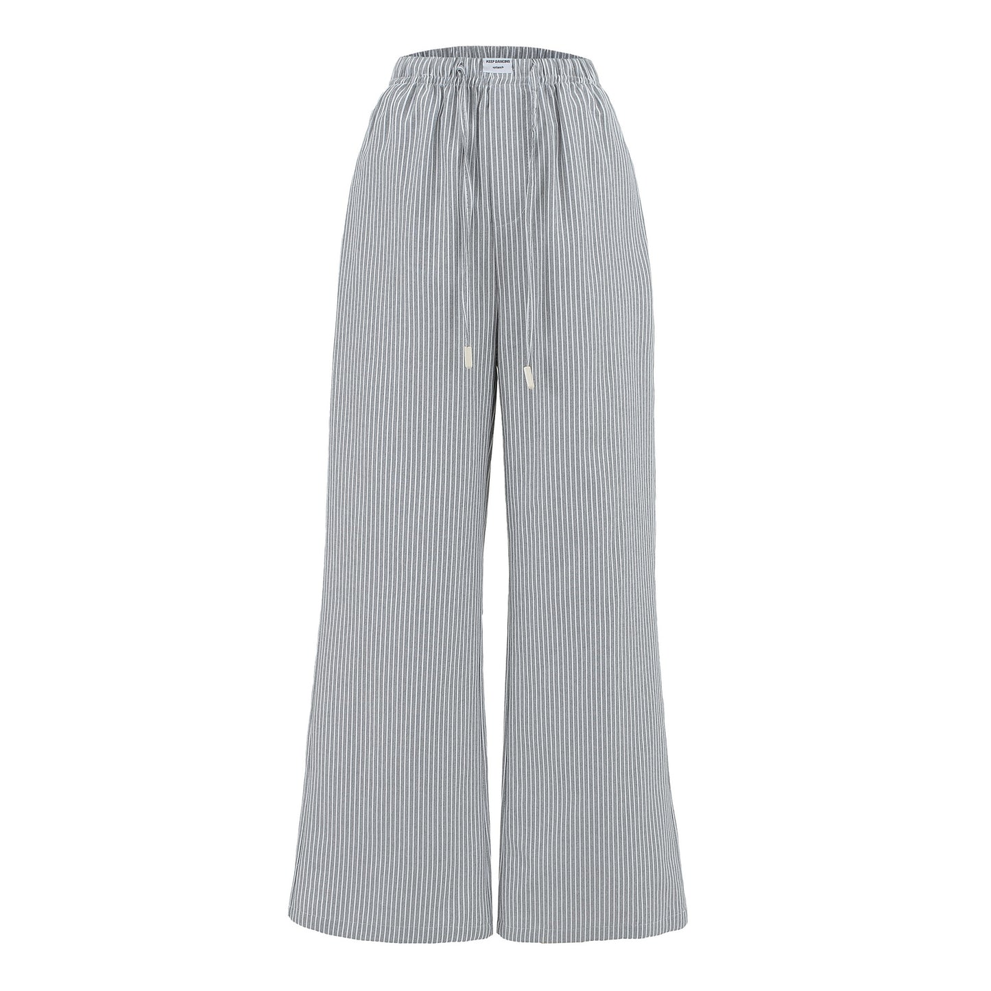 Loose jersey pants for women with a casual striped look featuring an elastic waistband and drawstring Chic and Style