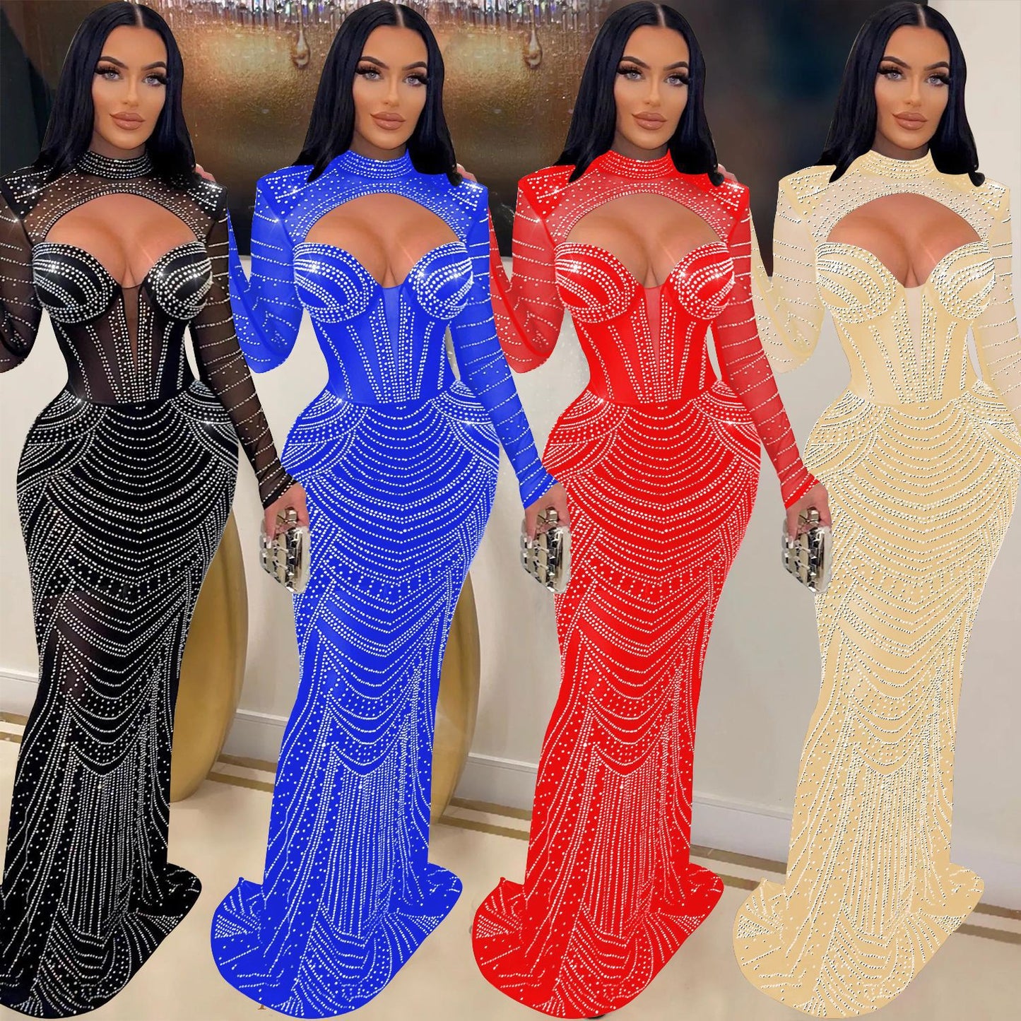 Robe de soirée élégante pour femmes avec embellissements Chic und Stil