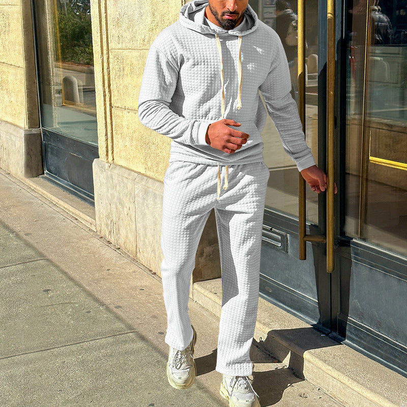 Hommes Ensemble de sports en polaire avec design structurel moderne et capuche pratique Chic und Stil