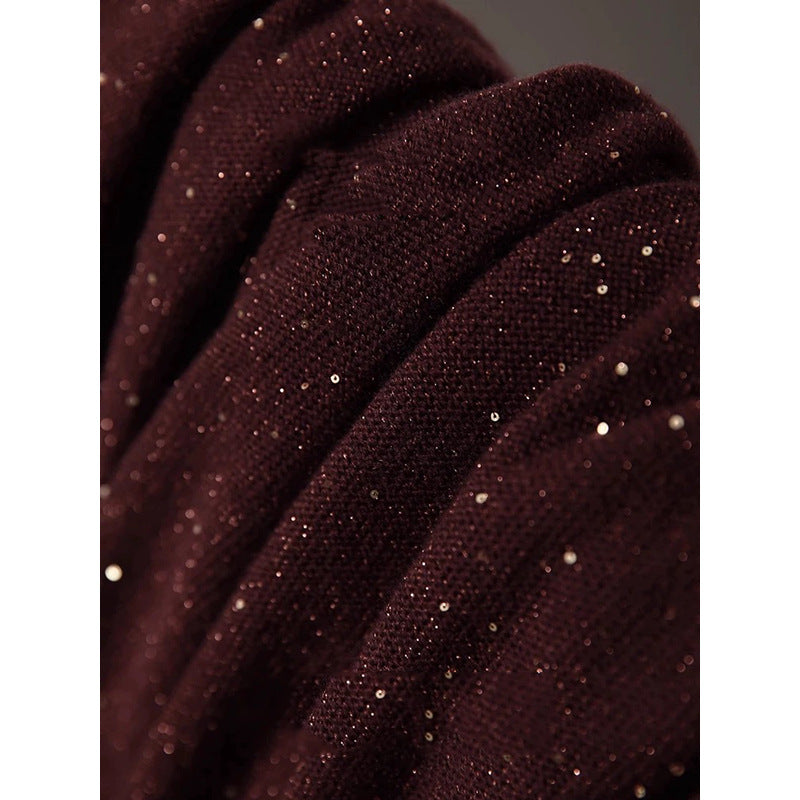 Pull scintillant femme à col en V Chic und Stil