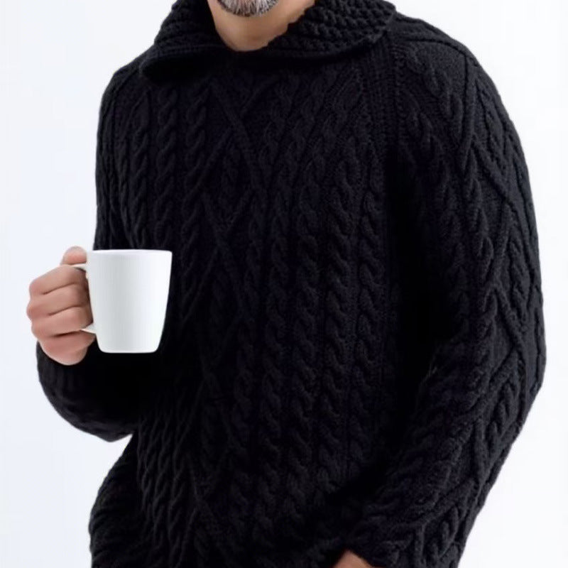 Pull à capuche en grosse maille pour hommes Chic und Stil
