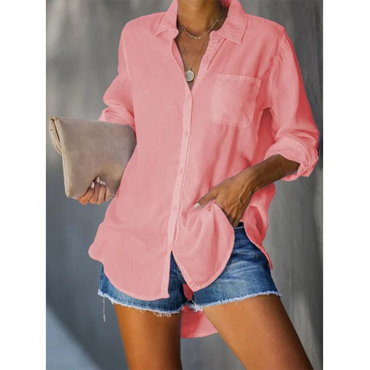 Chemise décontractée pour femmes avec poche poitrine et manches longues Chic und Stil