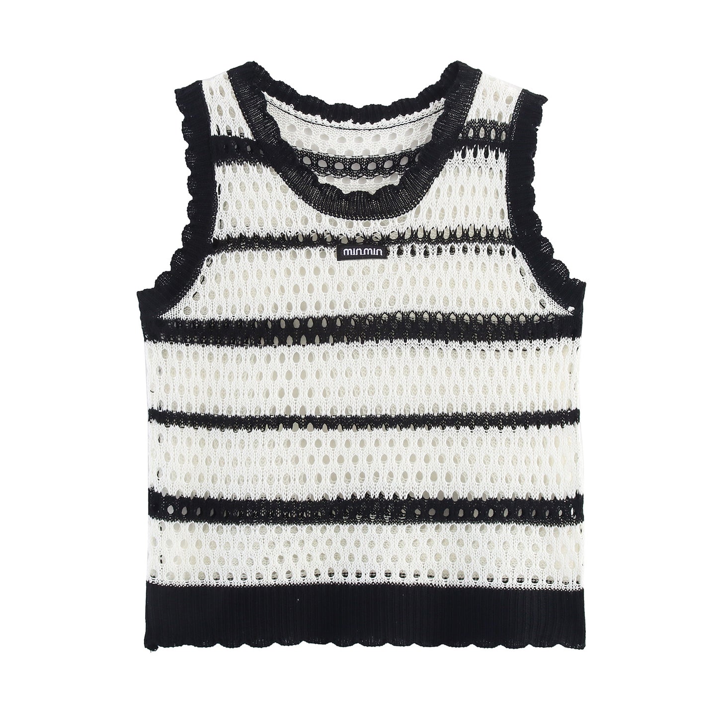 Dames gilet aéré en tricot avec des rayures modernes Chic und Stil