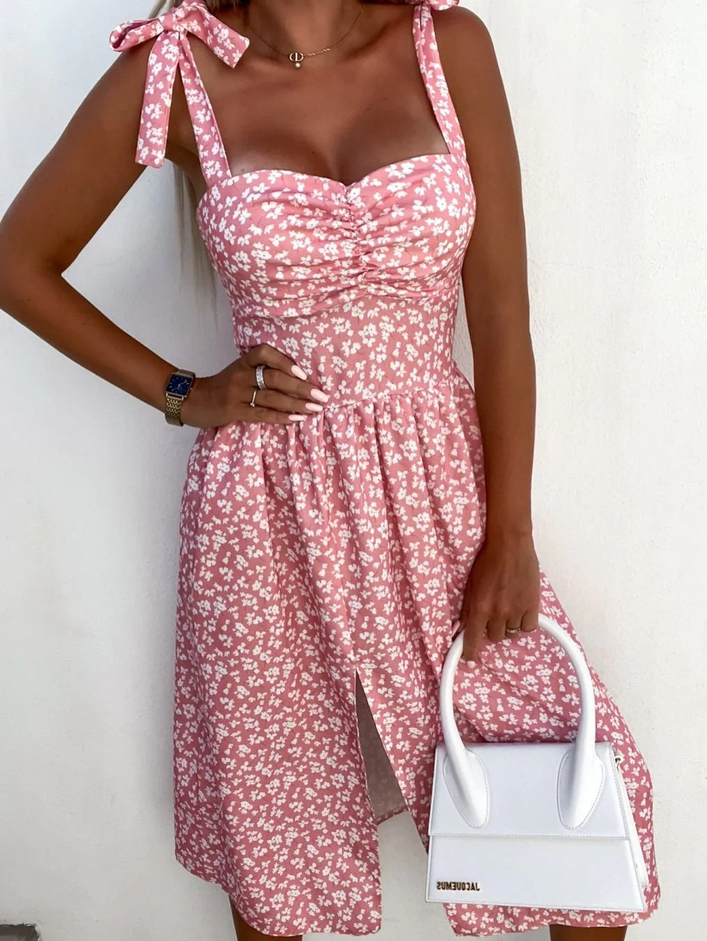 Robe midi à motifs floraux Chic und Stil pour femmes