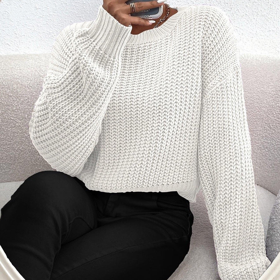 Pull en grosse maille pour femmes avec coupe décontractée et épaules tombantes Chic und Stil