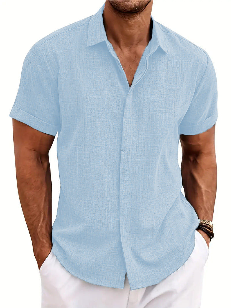 Chemise à manches courtes structurée pour hommes avec boutons Chic und Stil
