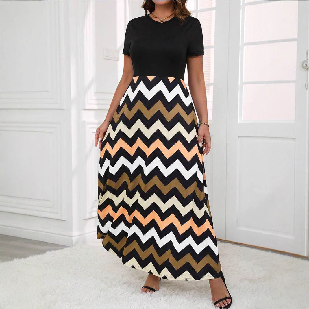 Robe maxi femme avec un motif zigzag moderne Chic und Stil