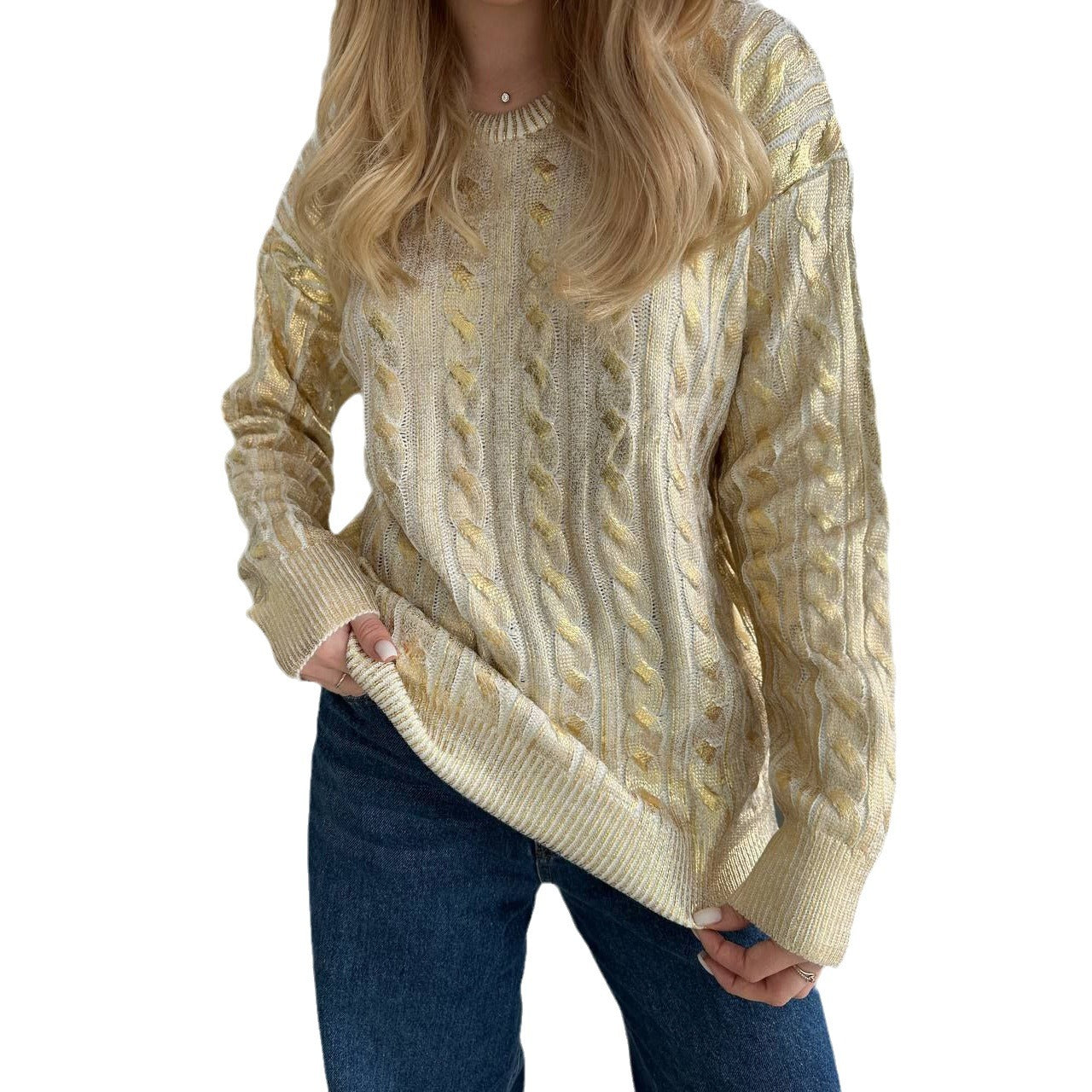 Pull en grosse maille pour femmes avec motif de tressage détaillé et coupe oversize Chic und Stil