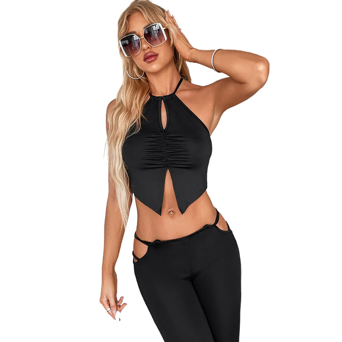 Top à dos nu pour femmes avec une fente ludique Chic und Stil
