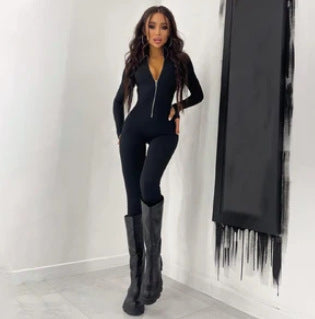 Combinaison sportive pour femme avec fermeture éclair et coupe ajustée Chic und Stil