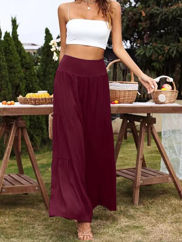 Pantalon d'été ample pour femmes avec taille élastique et coupe fluide Chic und Stil