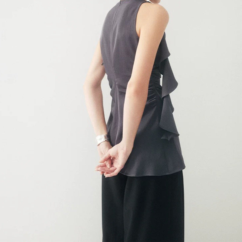 Top à volants asymétrique pour femme Chic und Stil
