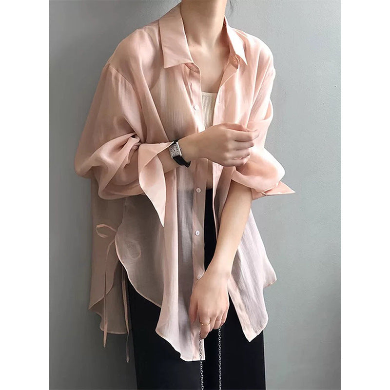 Chemisier léger transparent à boutons pour femmes Chic und Stil