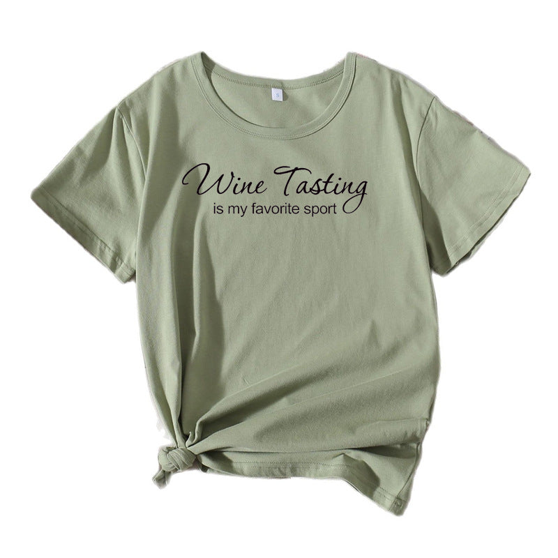 T-shirt de loisirs pour femmes Chic und Stil Vin Dégustation