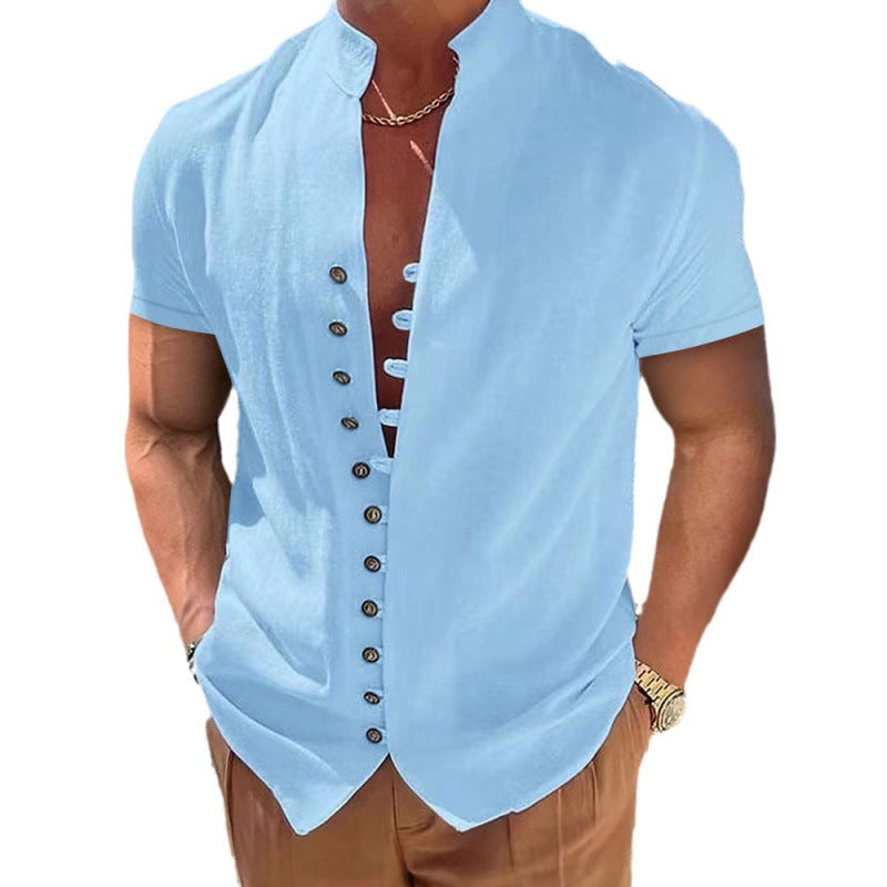 Chemise à manches courtes décontractée pour hommes avec un design de bouton tendance Chic und Stil
