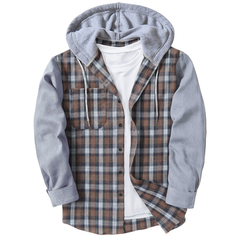 Chemises de bûcheron décontractées pour hommes avec capuche et deux poches plaquées Chic und Stil