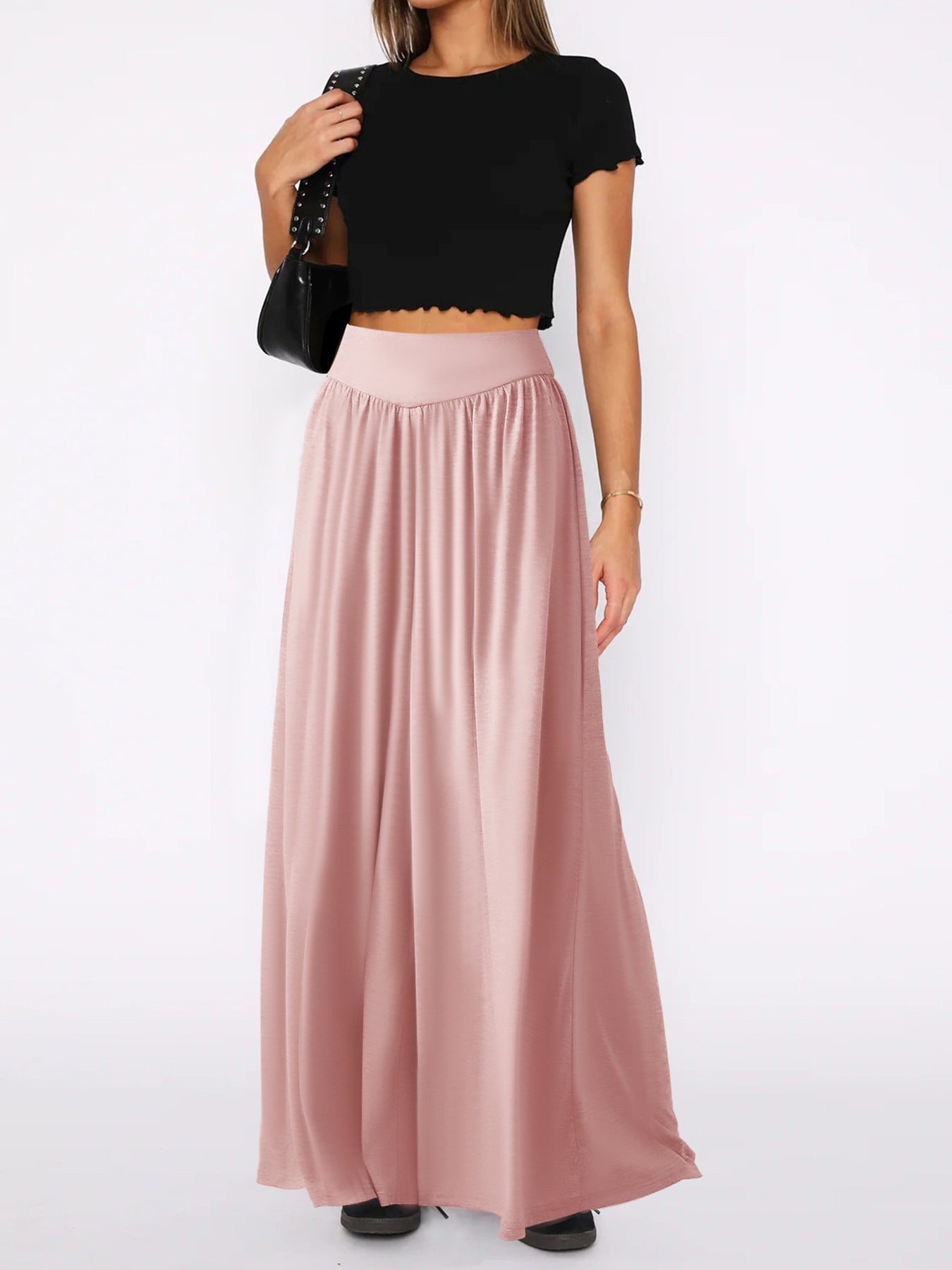 Jupe maxi femme avec ceinture élastique et coupe fluide Chic und Stil