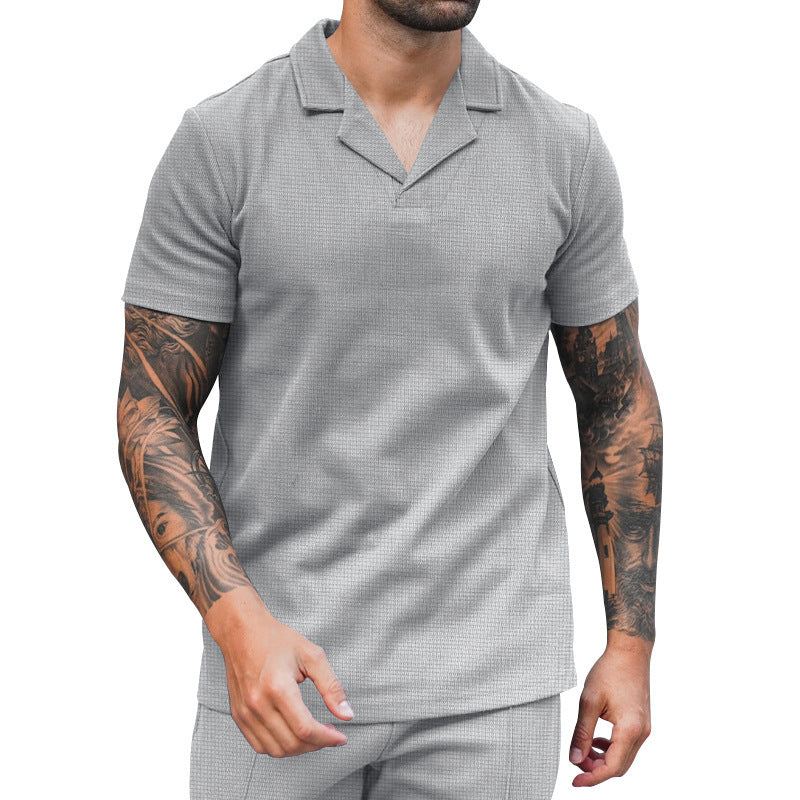 Hommes chemise élégante à manches courtes avec design texturé Chic und Stil