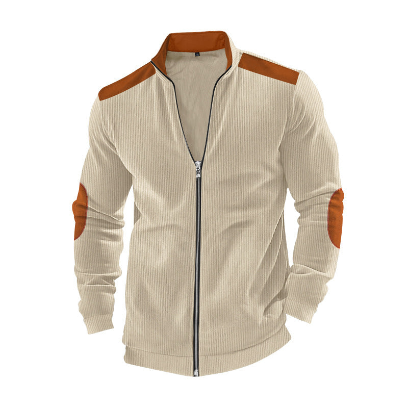 Veste de sport pour homme avec fermeture éclair et détails en simili cuir Chic und Stil