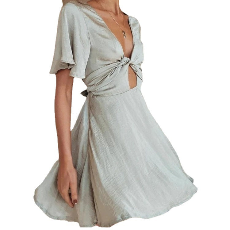 Robe Mini à Twist Slinky pour Femmes Chic und Stil