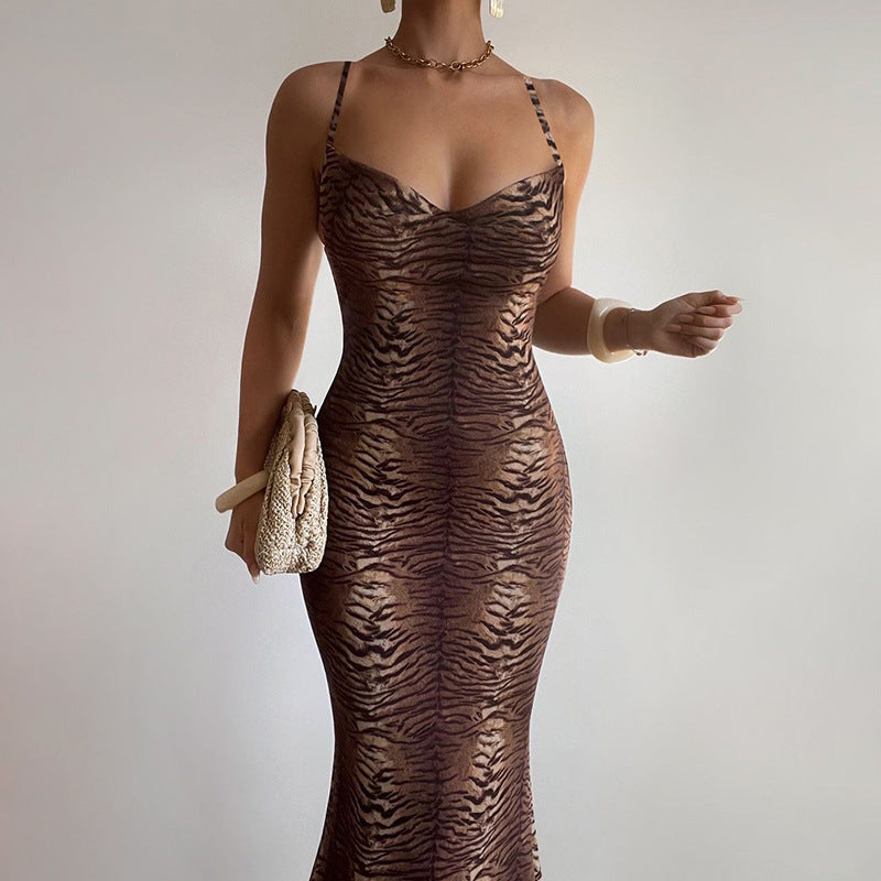 Robe maxi bodycon imprimé animal Chic und Stil