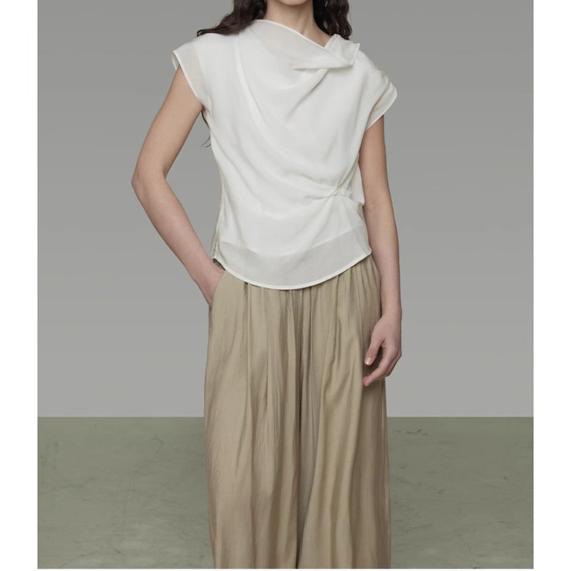 Blouse nouée drapée pour femmes Chic und Stil