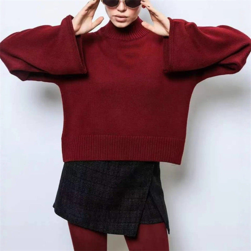 Pull-over en tricot pour femmes avec une coupe décontractée et des manches volumineuses Chic und Stil