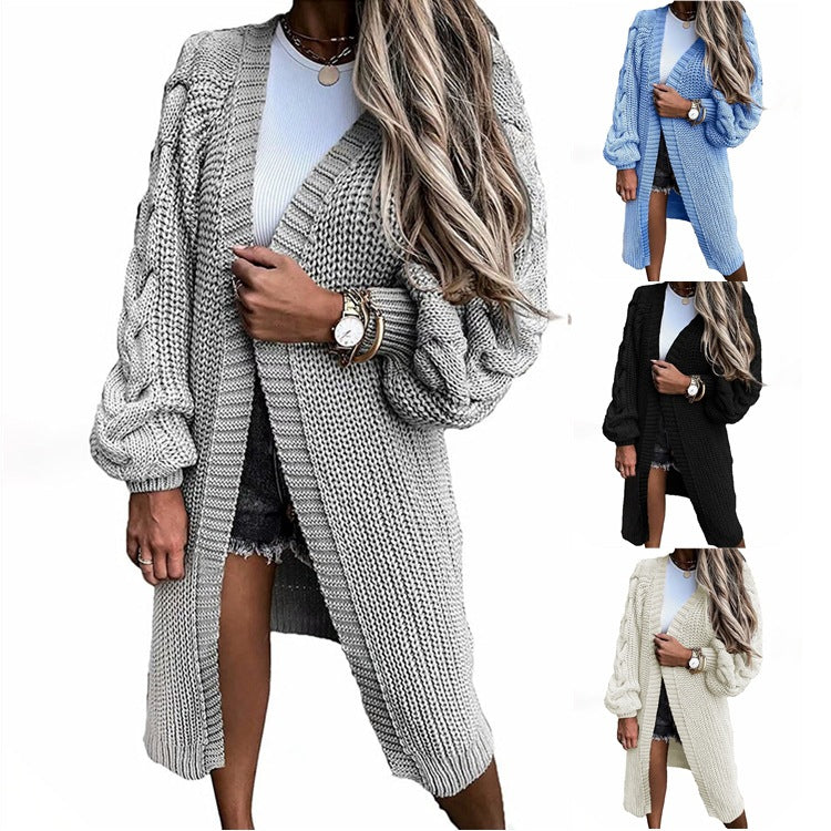 Cardigan pour femmes avec des manches volumineuses et un motif ajouré moderne Chic und Stil