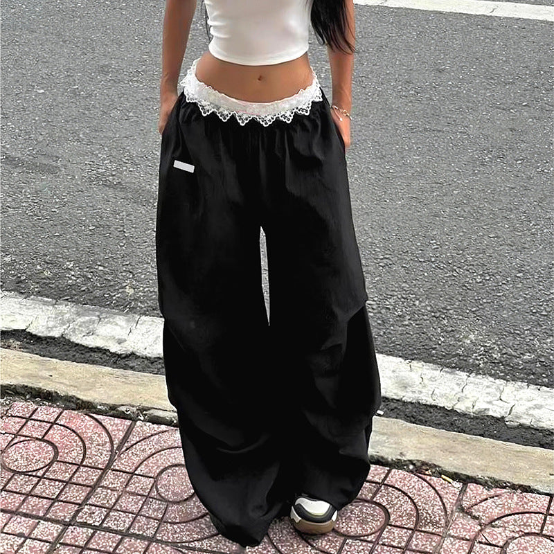 Pantalons Palazzo pour femmes avec jambe large et dentelle Chic und Stil