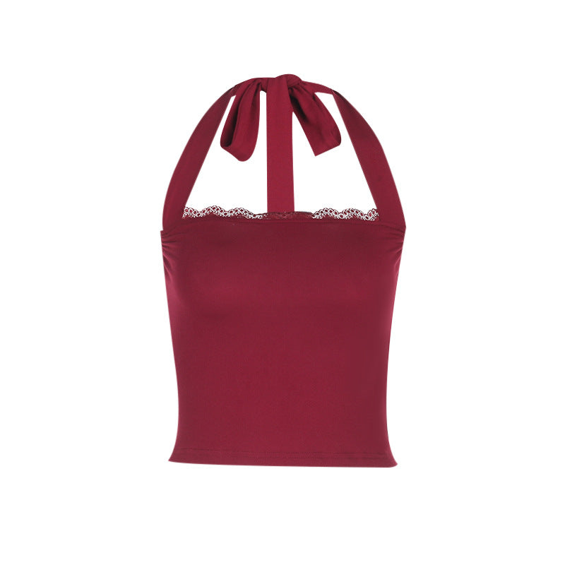 Top femme avec empiècement en dentelle et décolleté carré Chic und Stil