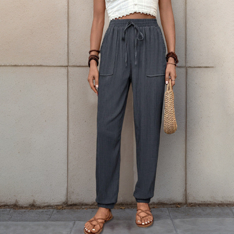 Pantalons décontractés pour femmes à coupe relaxed avec cordon de serrage réglable Chic und Stil