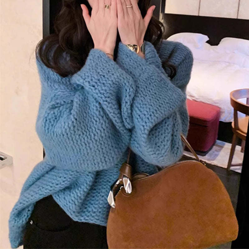 Pull en tricot surdimensionné confortable pour femme avec manches cloche Chic und Stil