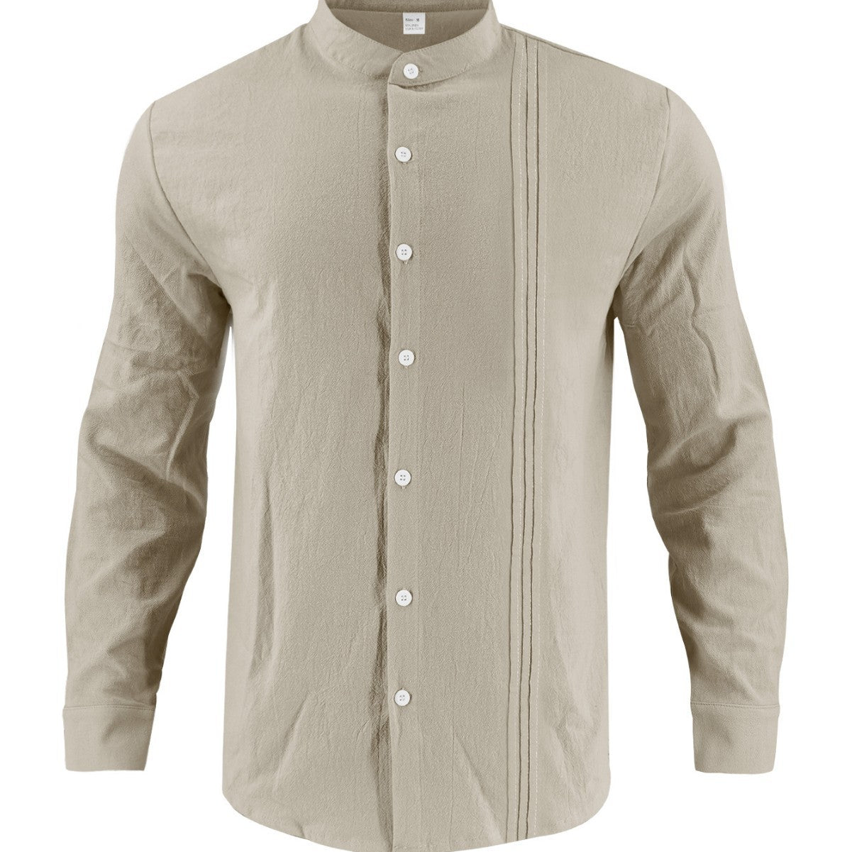 Chemise à manches longues tendance pour hommes avec surface texturée et col montant innovant Chic und Stil