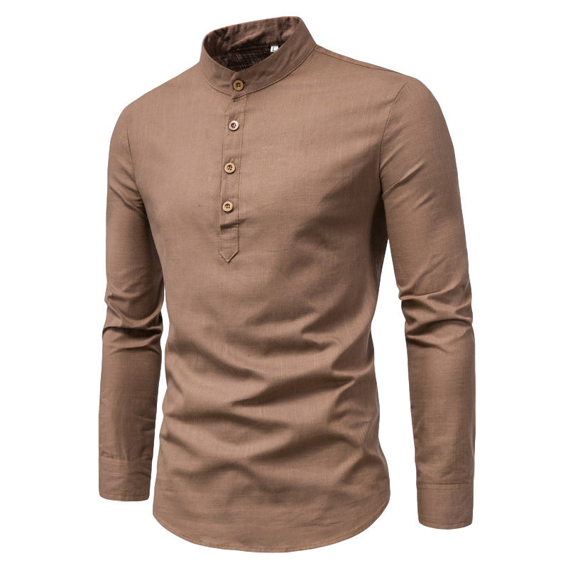 Chemise à manches longues pour hommes avec décolleté Henley et patte de boutonnage décorative Chic und Stil