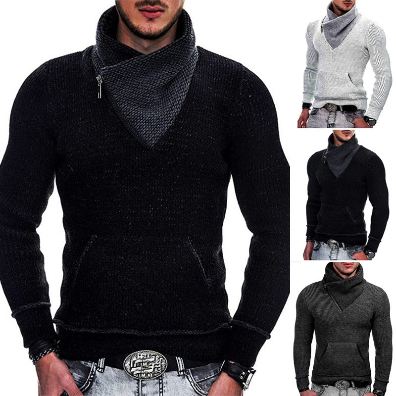 Pull moderne pour hommes avec col large et détail de zip innovant Chic und Stil
