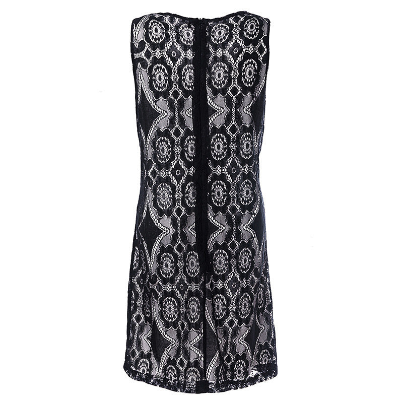 Robe en dentelle pour femmes avec motifs floraux et décolleté en forme de clé Chic und Stil