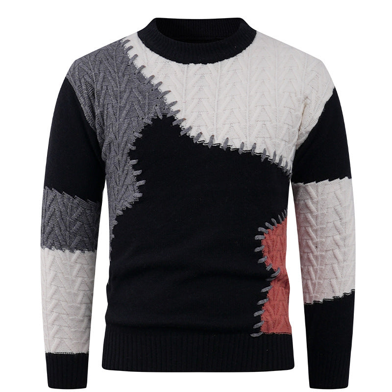 Pull mode pour homme avec un design patchwork unique Chic und Stil