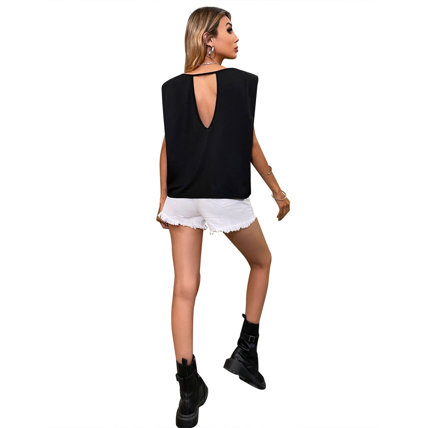 T-shirt tendance oversized pour femmes avec motif en forme de cœur Chic und Stil