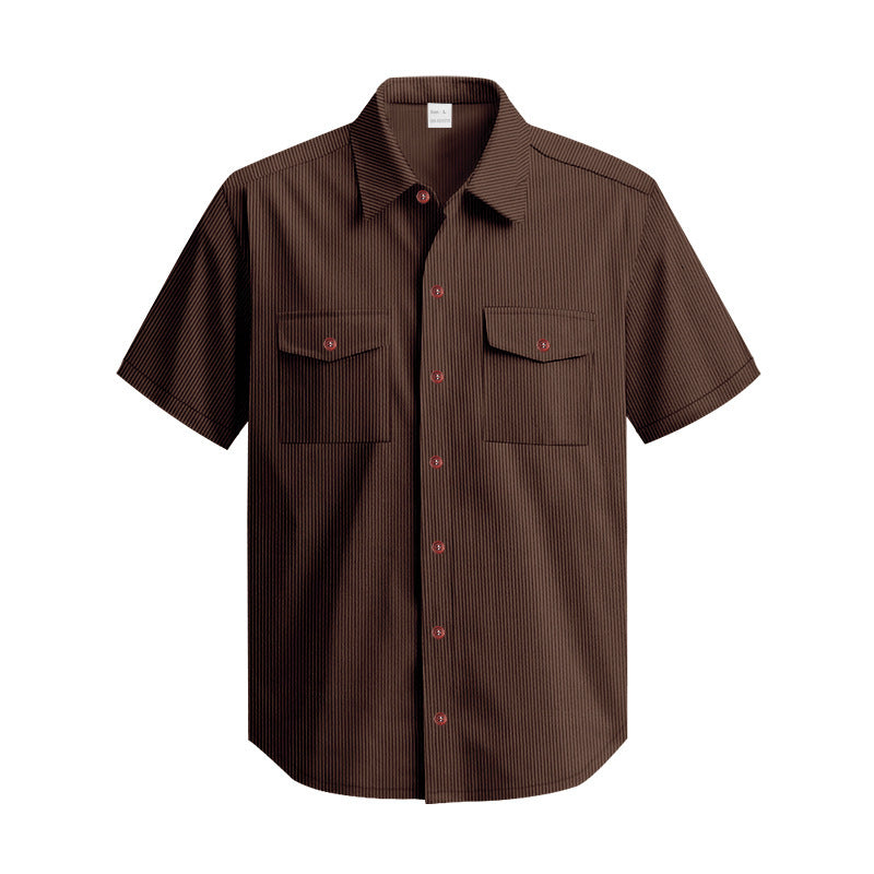Chemise à manches courtes pour hommes avec surface structurée et poches poitrine pratiques Chic und Stil