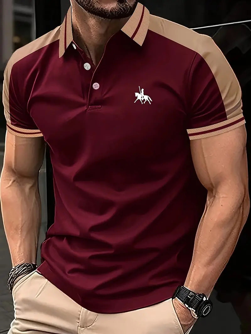 Hommes Polo performance à col contrasté élégant Chic und Stil