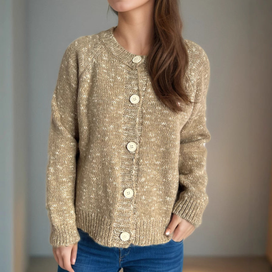 Cardigan tricot décontracté pour femmes avec grands détails de boutons et matériau doux Chic und Stil